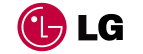 A red and black logo for lg.