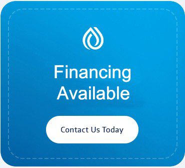 A blue square with the words financing available and contact us today.